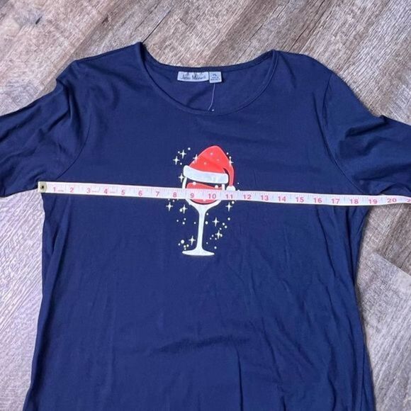 🎄5/$25🎄Jason Maxwell Christmas Top-Size Petite Large - Picture 3 of 7